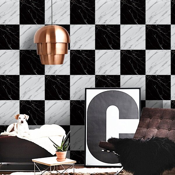 

4pcs Marble Pattern Wall Sticker, Multicolor