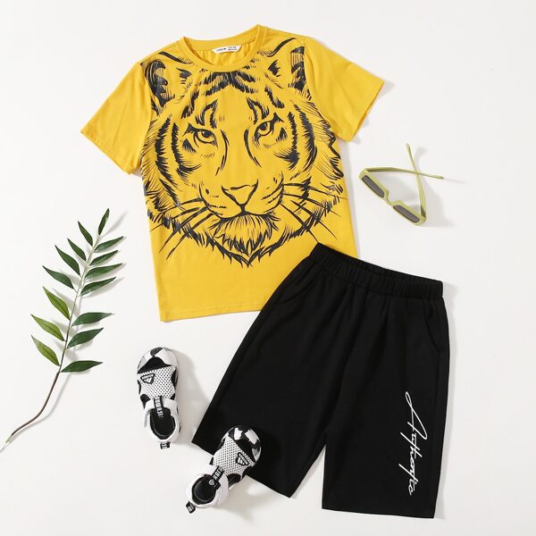

Boys Tiger Print Tee & Shorts Set, Multicolor