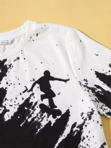 SHEIN Conjuntos para niño Figuras Casual - Blanco y Negro - Ver 4