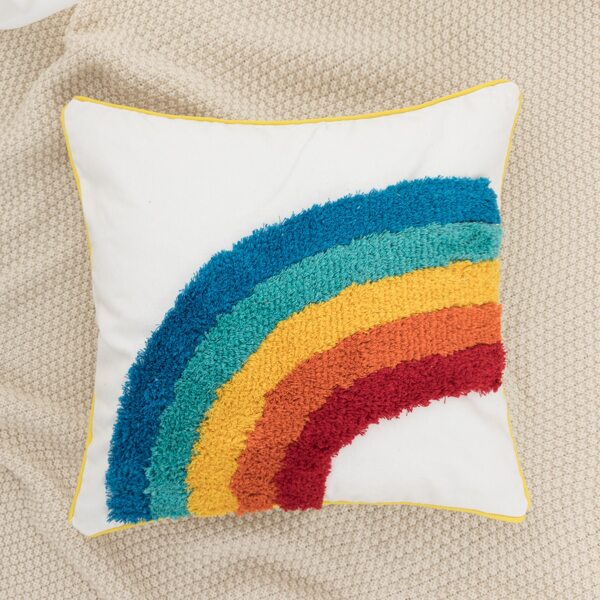 

Tufted Rainbow Cushion Cover Without Filler, Multicolor