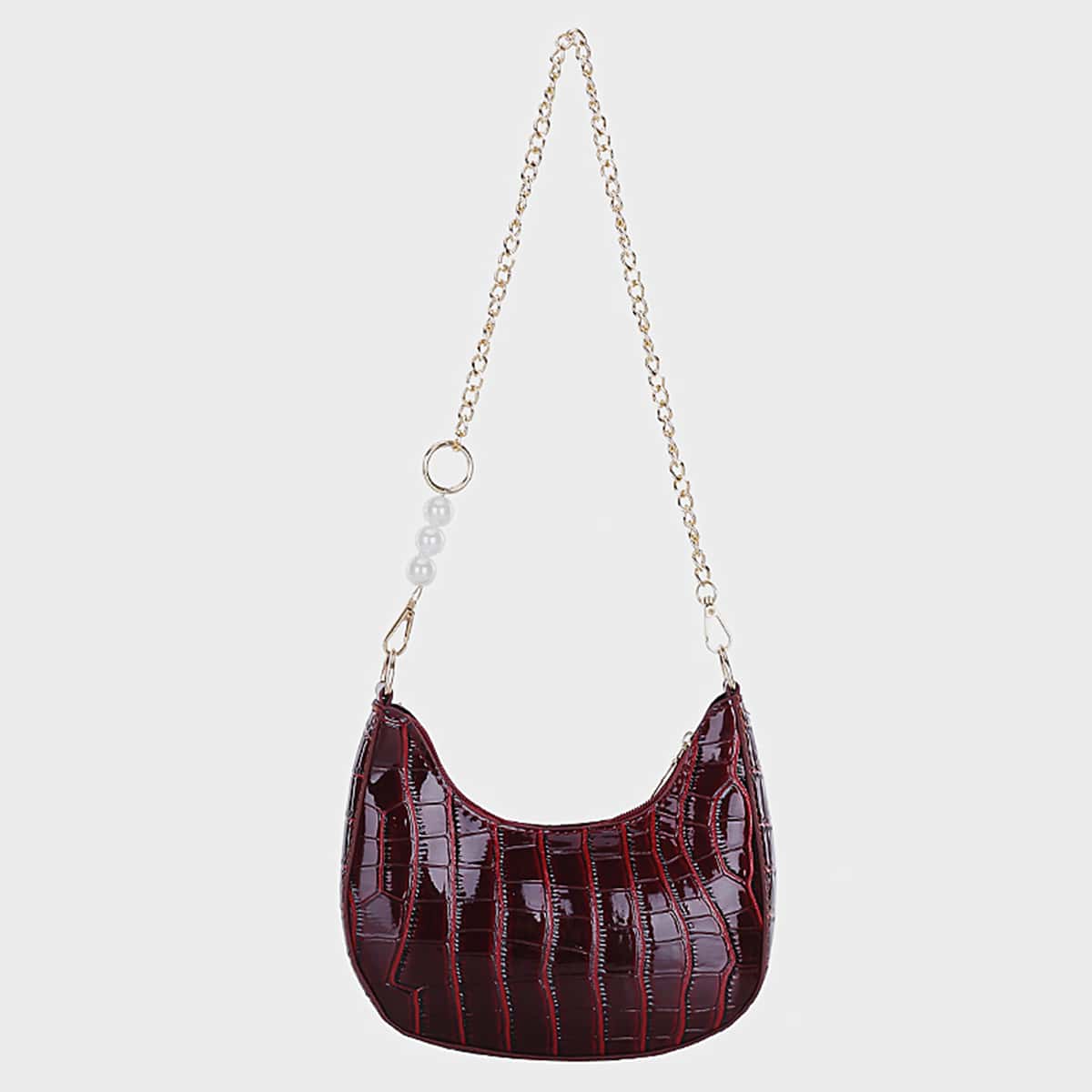 

Croc Embossed Crossbody Bag, Red