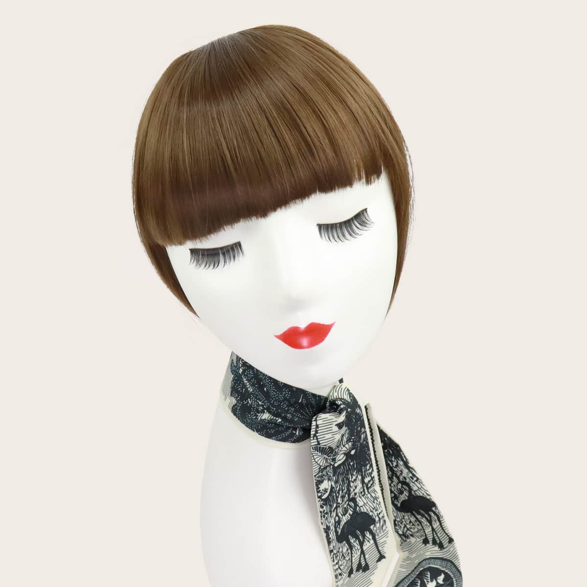 

Clip In Front Bangs With Sideburns, Coffee brown