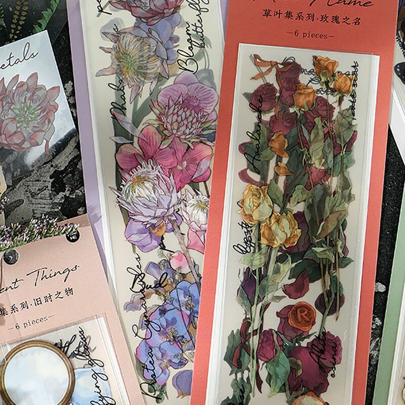 

6pcs Floral Pattern Sticker, Multicolor