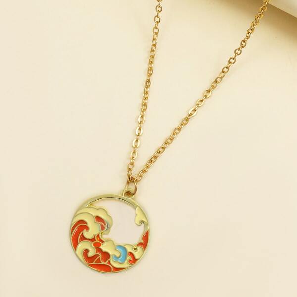 

Round Pendant Necklace, Multicolor