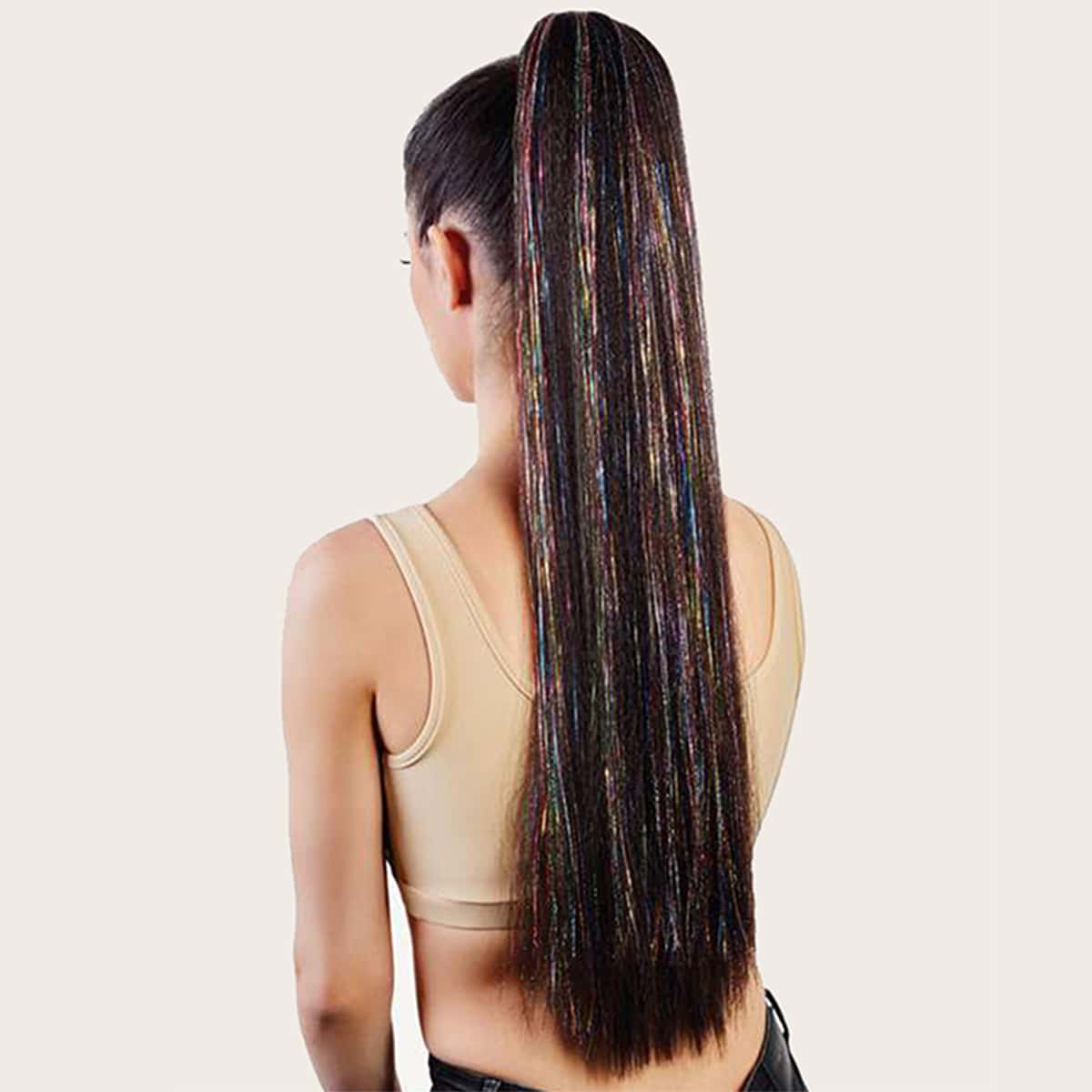 

Long Straight Hair Extension With Velcro, Multicolor