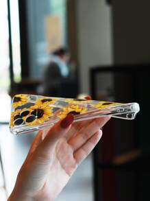 Sunflower Pattern Clear Phone Case - Clear - View 4