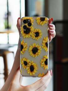 Sunflower Pattern Clear Phone Case - Clear - View 8