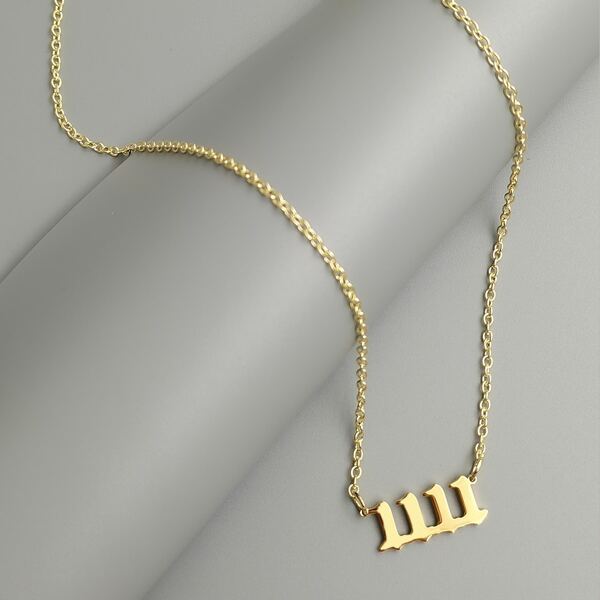 

Number Charm Necklace, Gold