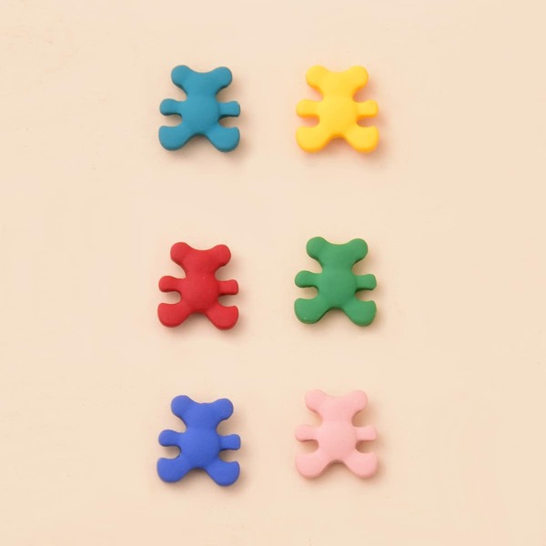 

6pcs Bear Decor Stud Earrings, Multicolor