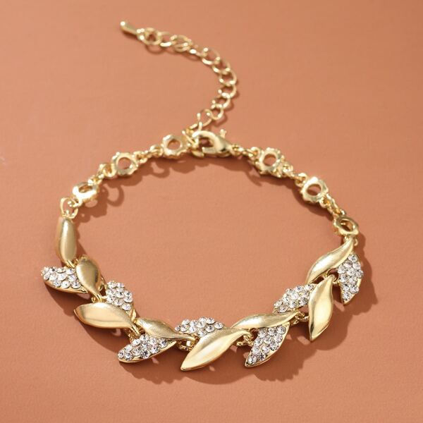 

Rhinestone Decor Bracelet, Gold