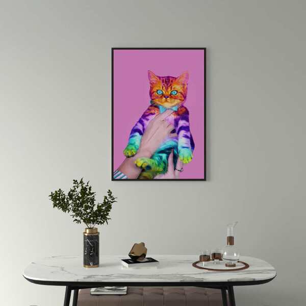 

Cat Print DIY Diamond Unframed Painting, Multicolor