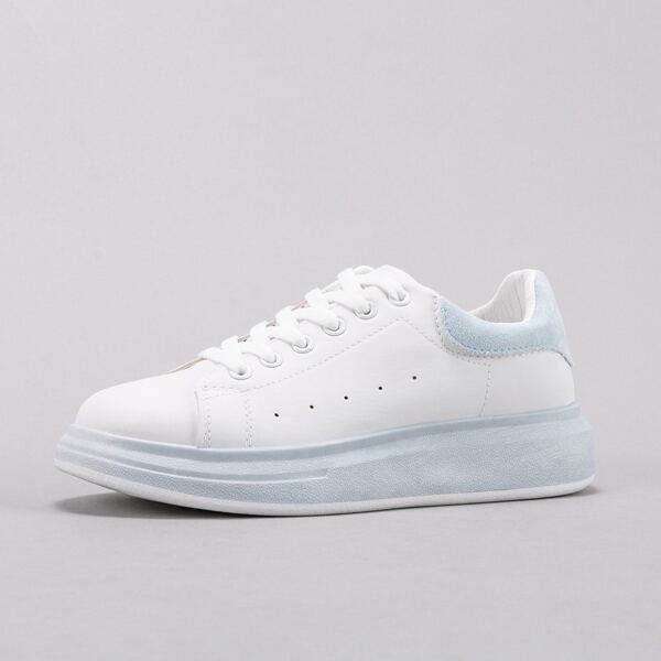 

Perforated Detail Lace-up Front Skate Shoes, White