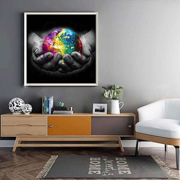 

Earth Print DIY Diamond Unframed Painting, Multicolor