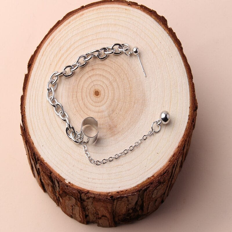 

1pc Chain Ear Cuff, Silver
