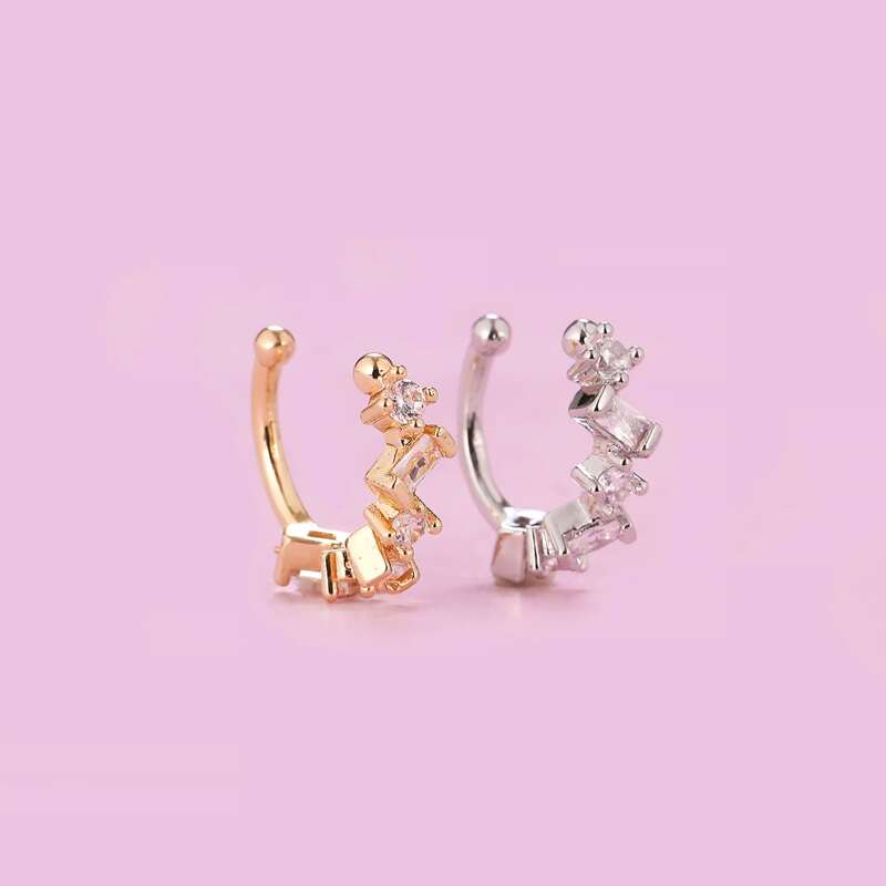 

2pcs Rhinestone Ear Cuff, Multicolor