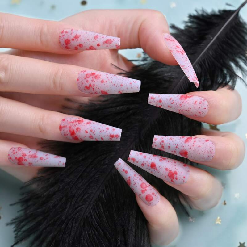 

24pcs Fake Nail & 1sheet Tape & 1pc Nail File, Pink