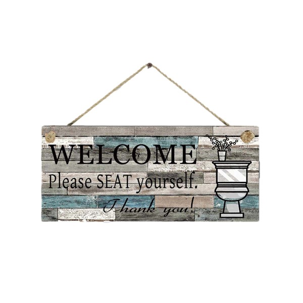 

Slogan Graphic Hanging Toilet Sign, Multicolor