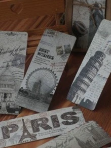 30sheets Vintage Pattern Random Paper Bookmark
