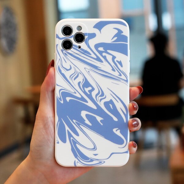 

Graphic Phone Case, Blue and white
