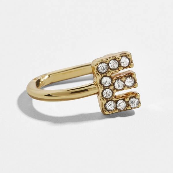 

1pc Rhinestone Letter Earring, Gold