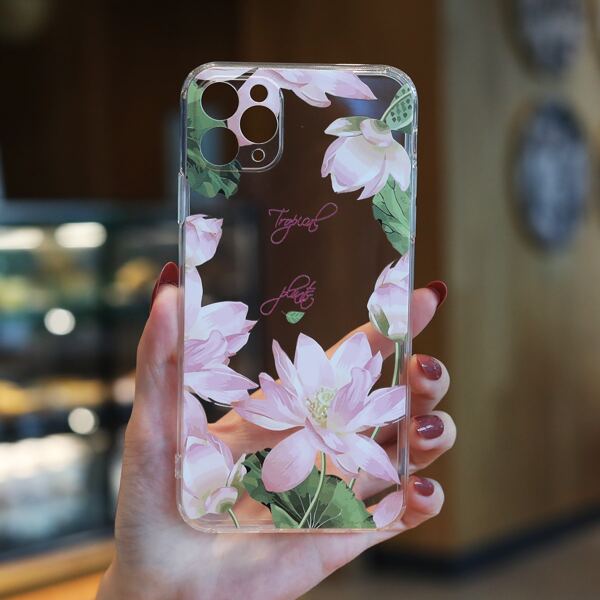 

Lotus Painted Phone Case, Clear