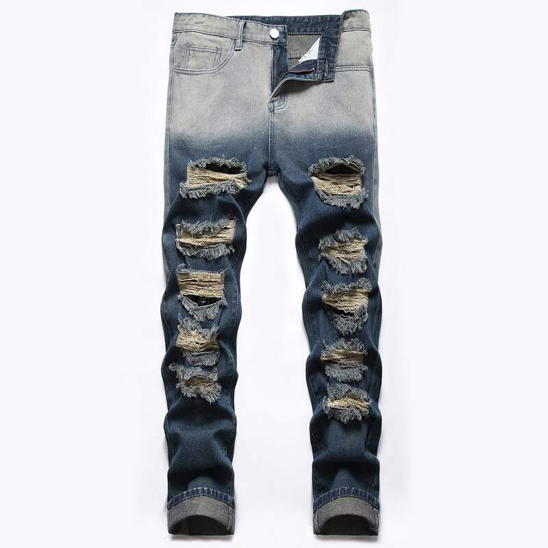 

Guys Washed Ripped Skinny Jeans, Dark wash