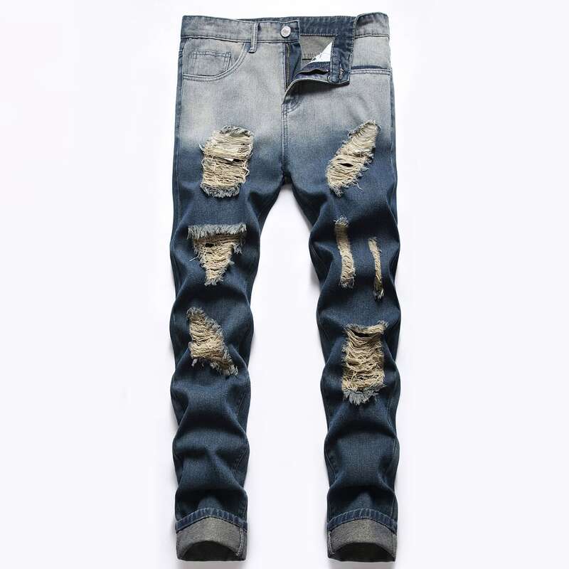 

Guys Washed Ripped Skinny Jeans, Dark wash