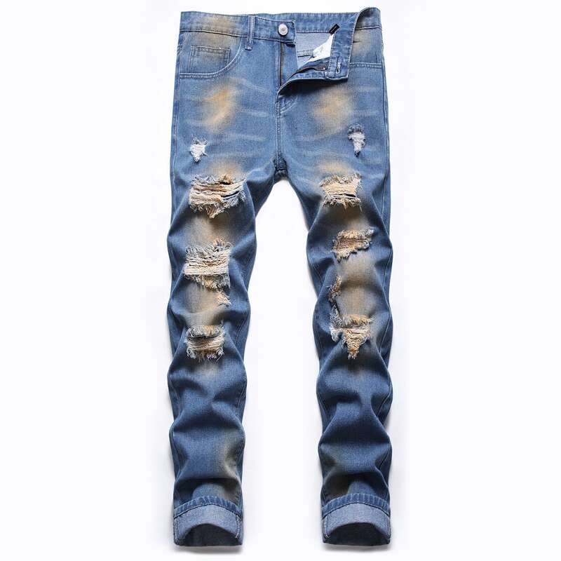 

Guys Washed Ripped Skinny Jeans, Medium wash