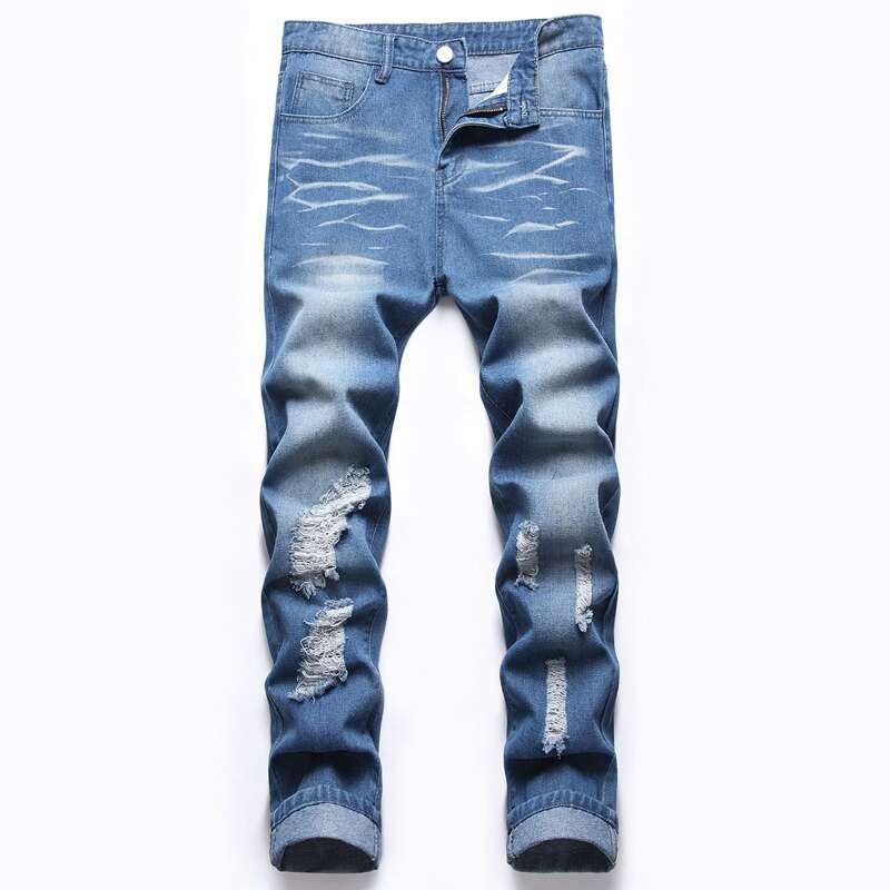 

Guys Washed Ripped Skinny Jeans, Medium wash