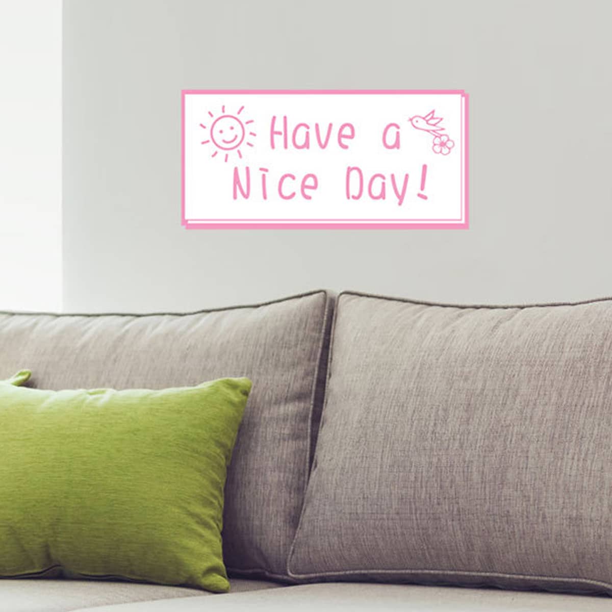 

Slogan Graphic Wall Sticker, Baby pink