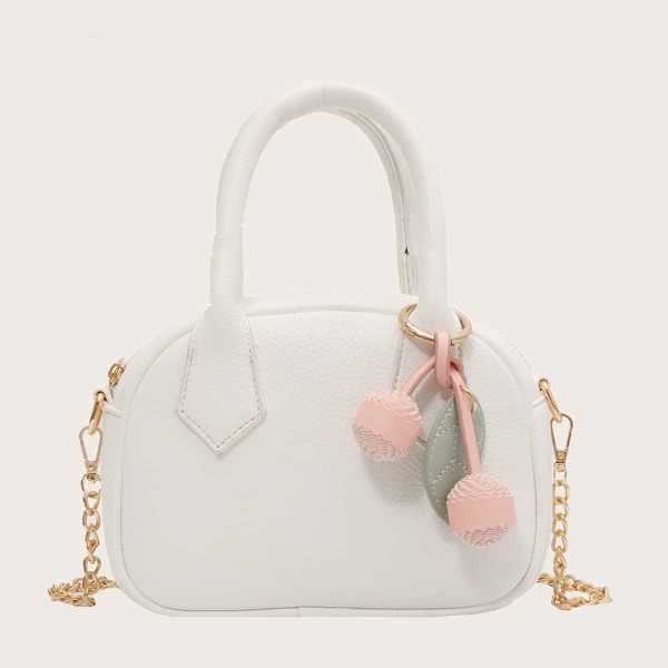 

Chain Satchel Bag, Beige