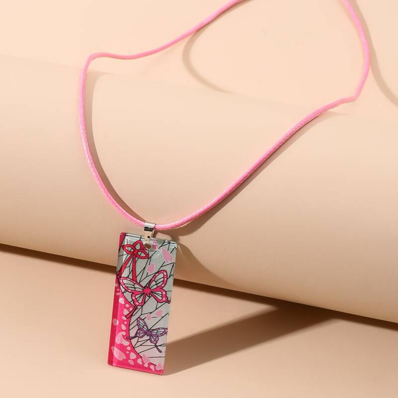 

Rectangle Pendant Necklace, Multicolor