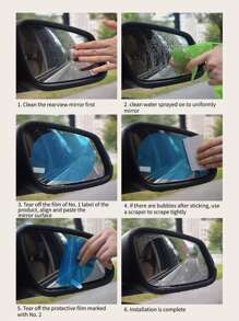 4 pièces Film anti-pluie de vue arrière de voiture