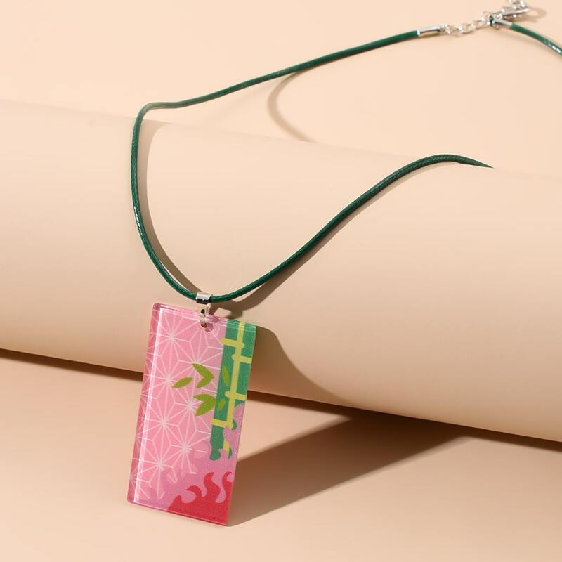 

Rectangle Pendant Necklace, Multicolor