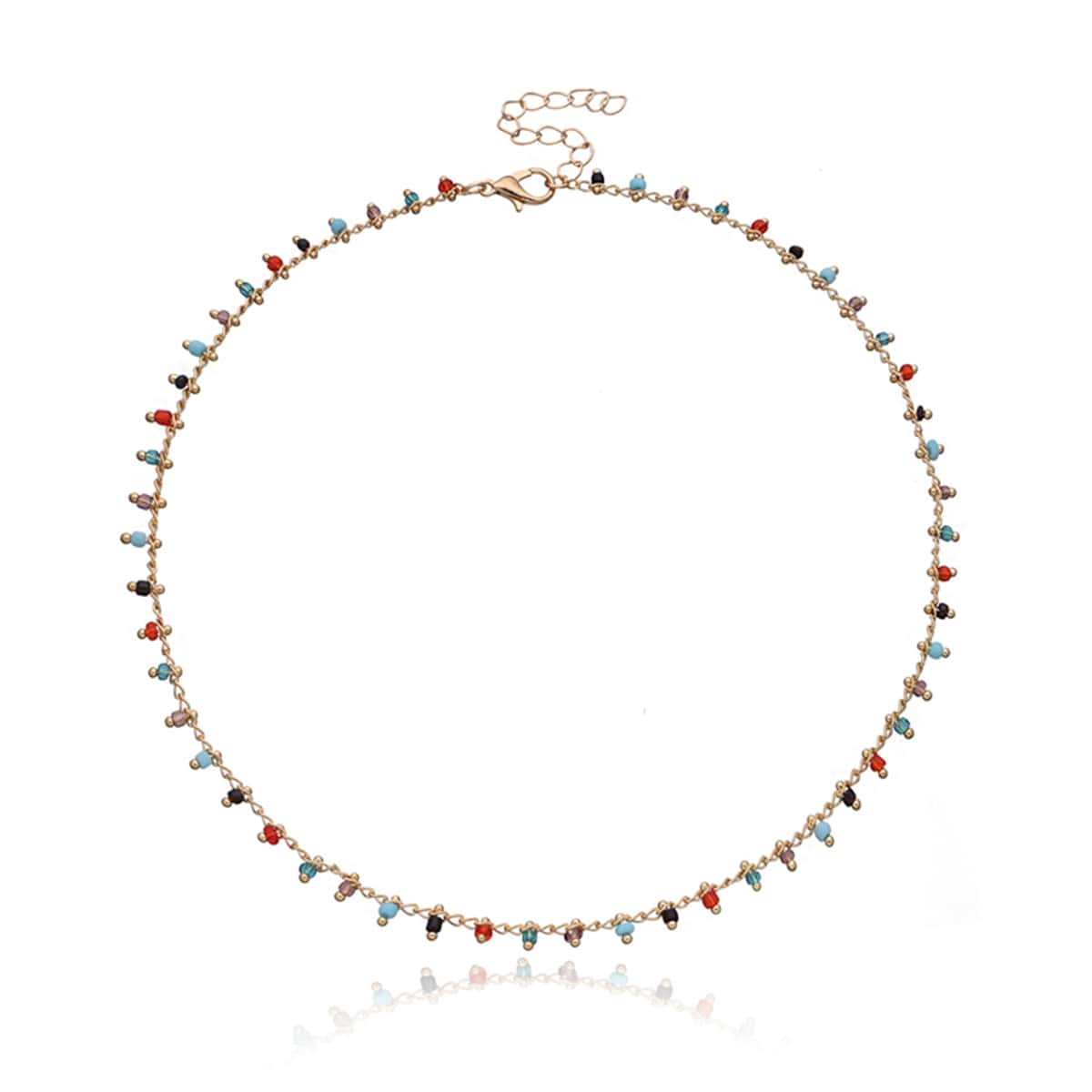 

Beaded Tassel Choker, Gold