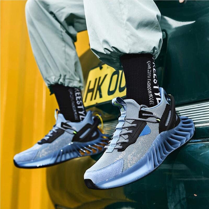 

Guys Lace Up Decor Low Top Sneakers, Blue