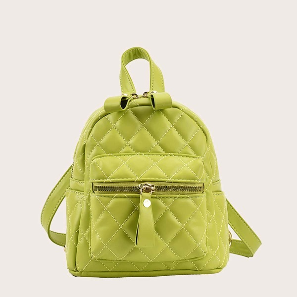 

Quilted Pocket Front Backpack, Green