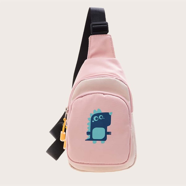 

Girls Cartoon Graphic Sling Bag, Pink