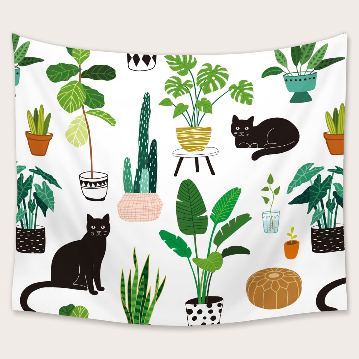 

1pc Plant Graphic Tapestry, Multicolor