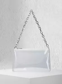 Bolso bandolera con cadena transparente - transparente - Ver 1