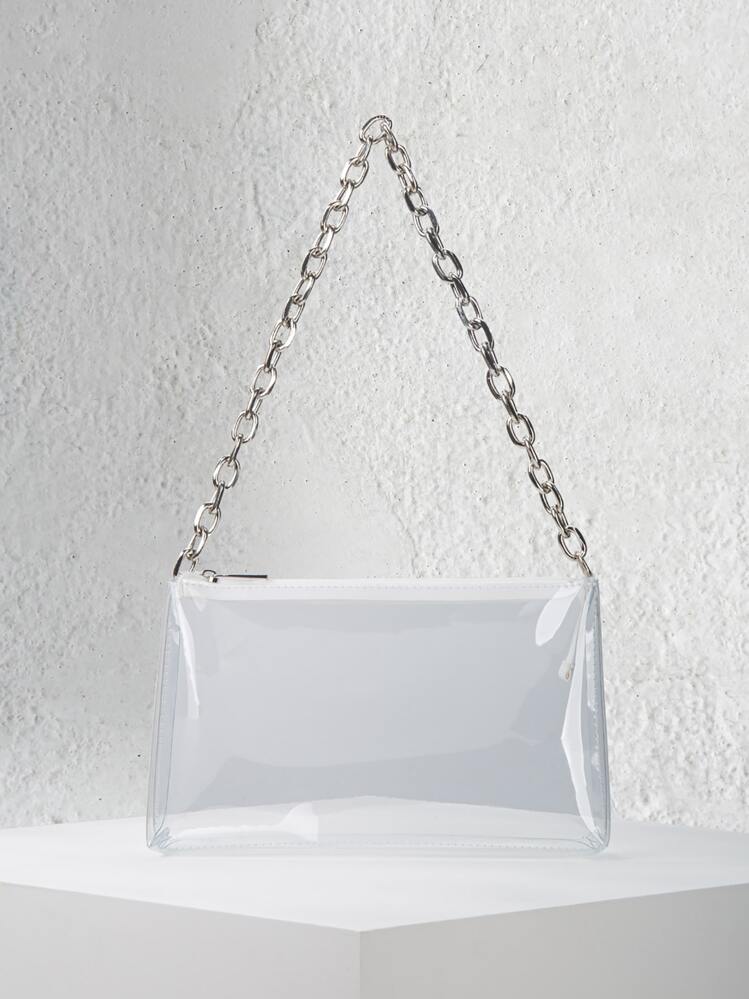 Bolso bandolera con cadena transparente - transparente - Añade 1