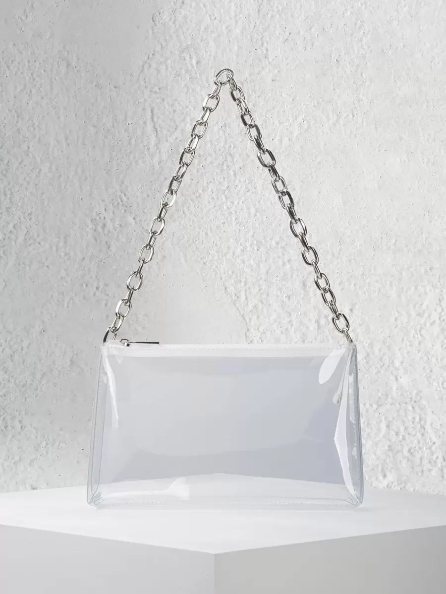 Bolso bandolera con cadena transparente - transparente - Ver 1