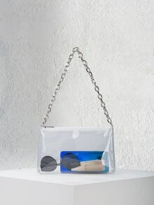 Bolso bandolera con cadena transparente - transparente - Ver 3