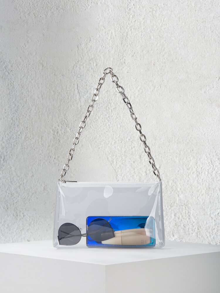 Bolso bandolera con cadena transparente - transparente - Añade 3