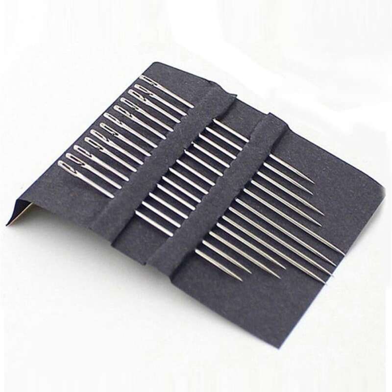 

12pcs Side Opening Sewing Needle Set, Silver