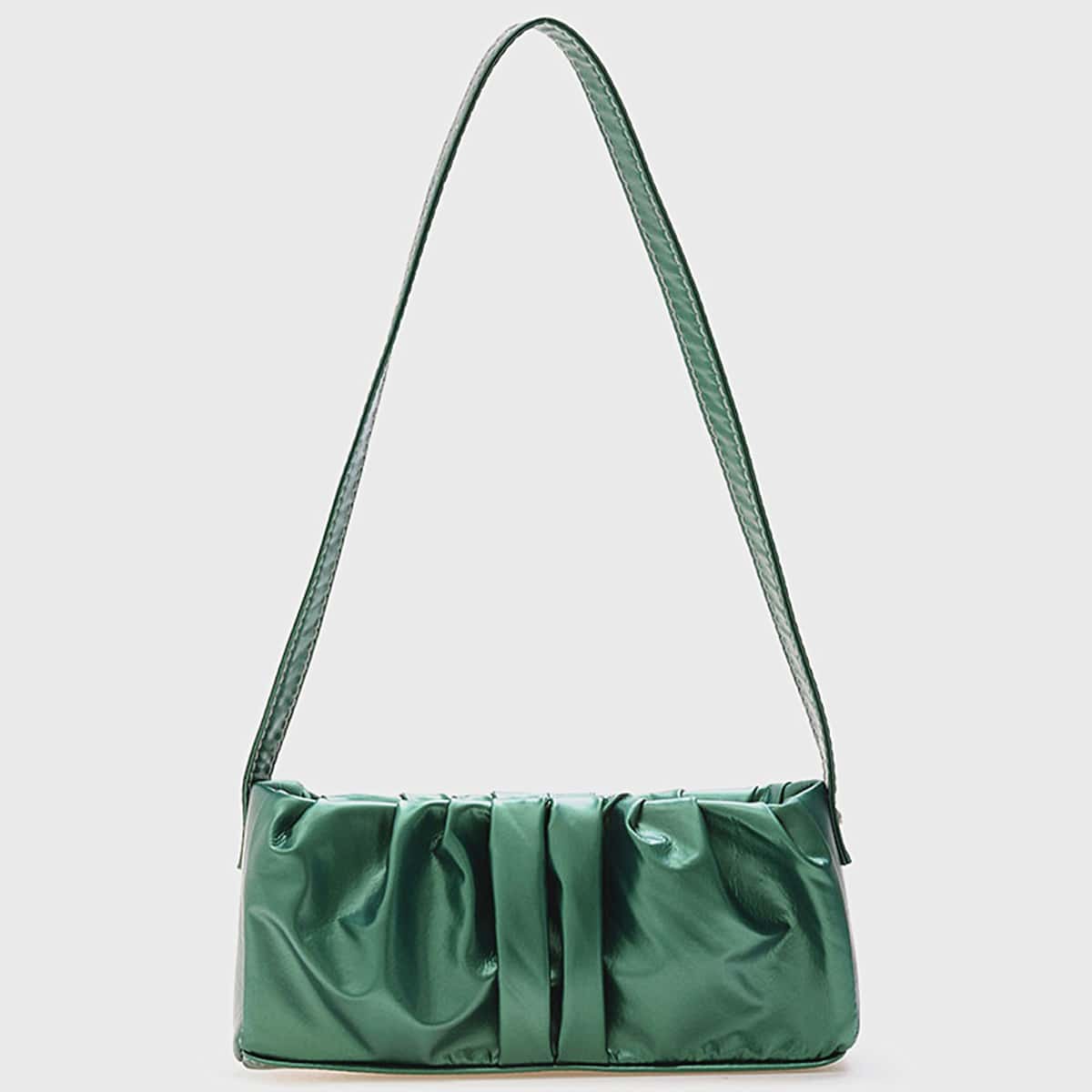 

Ruched Shoulder Bag, Green