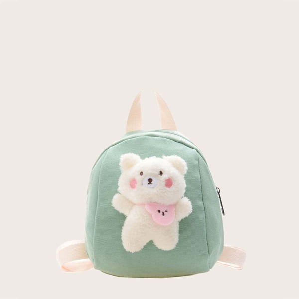 

Girls Cartoon Decor Backpack, Green