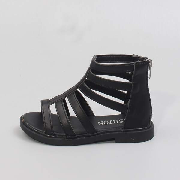 

Toddler Girls Zip Back Sandals, Black