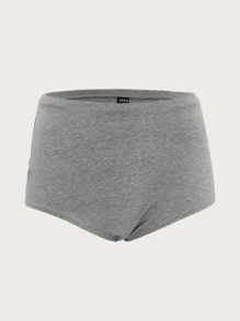 SHEIN Summer Black Short Tight Knitted Leggings - Light Grey - View 1