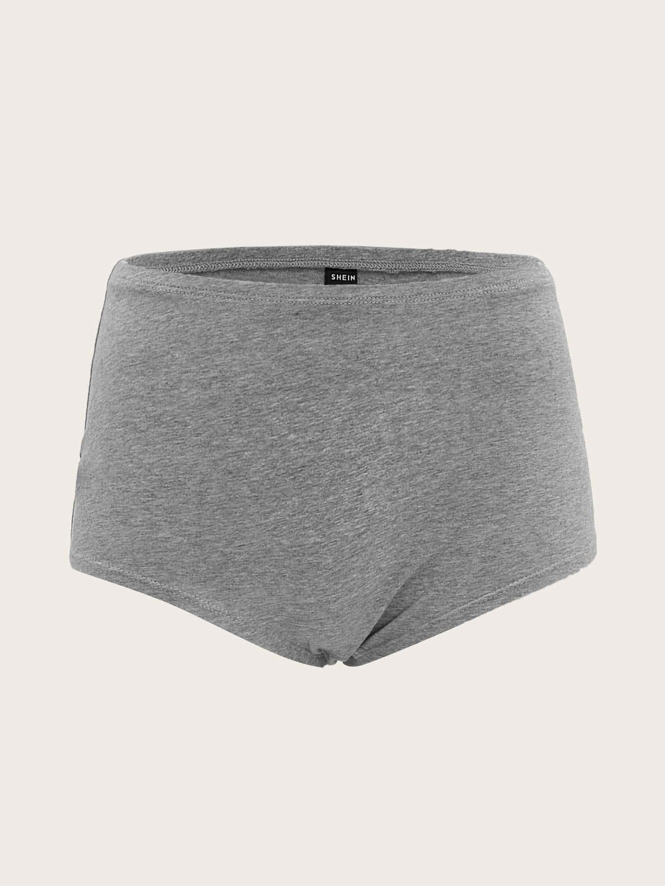 SHEIN Summer Black Short Tight Knitted Leggings - Light Grey - View 1